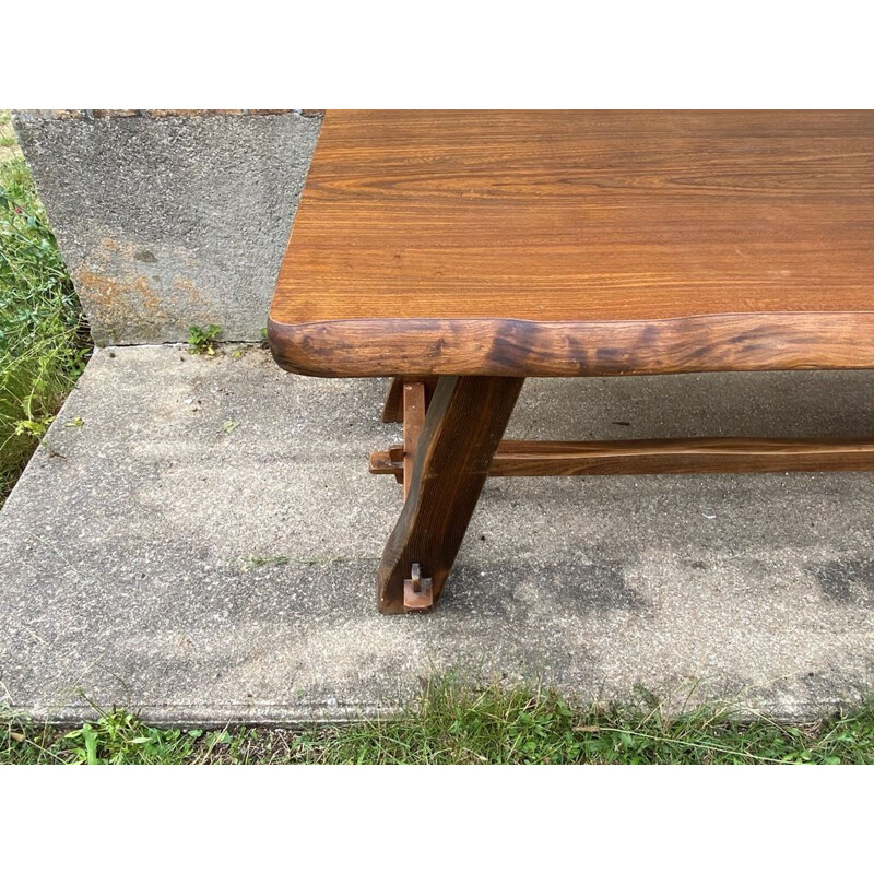 Table rustique vintage en bois, 1950