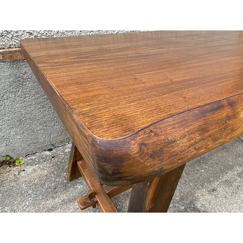 Table rustique vintage en bois, 1950