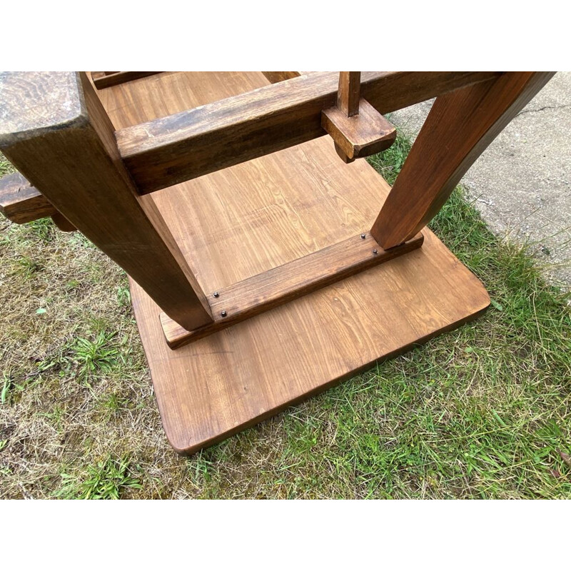 Table rustique vintage en bois, 1950