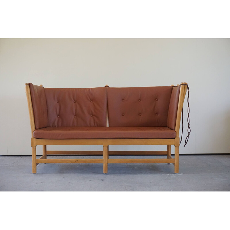 Mid-century Tremme sofa in beech by Børge Mogensen for Fritz Hansen, 1945s