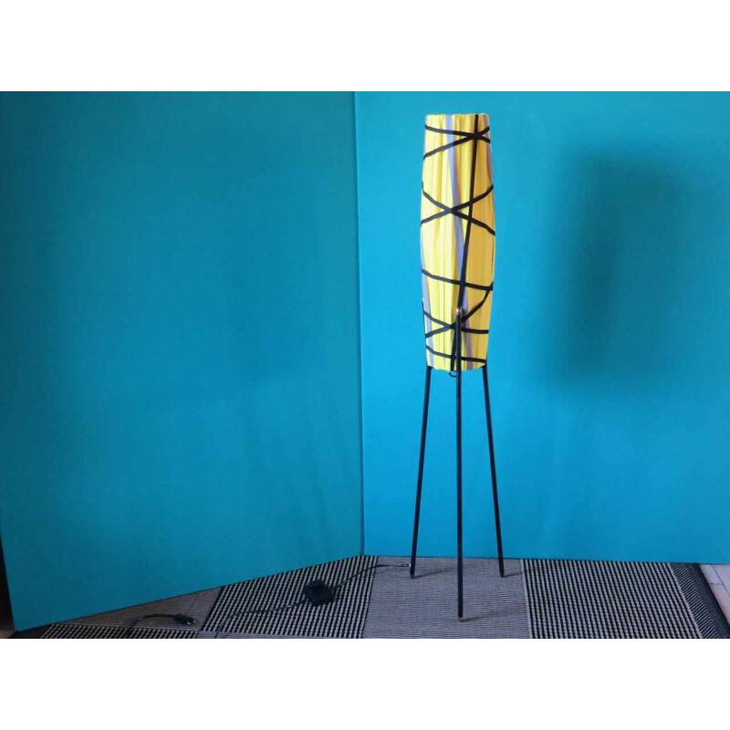 Danish yellow floor lamp - 1950s