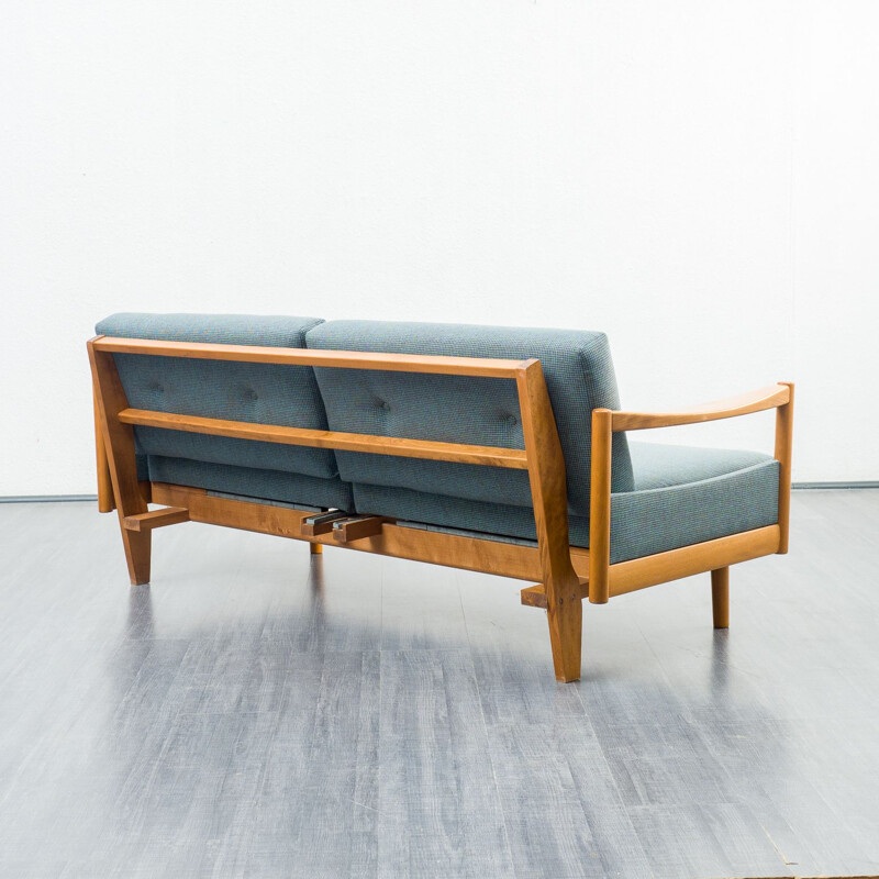 Mid century solid beechwood sofa bed, 1960s