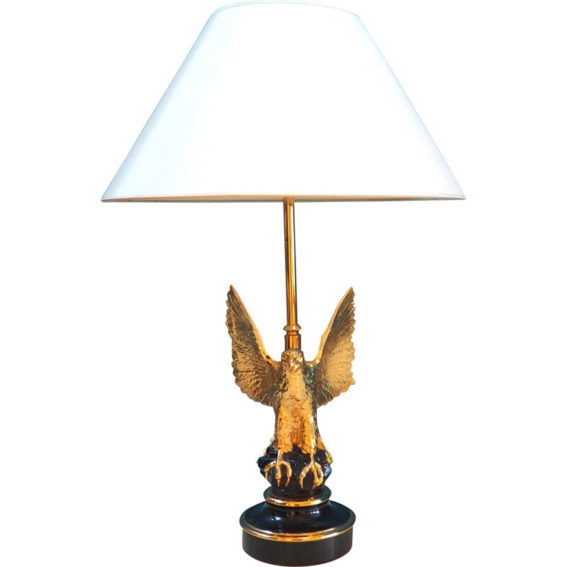 Gold-Plated Eagle table lamp, Jacques CHARLES - 1960s