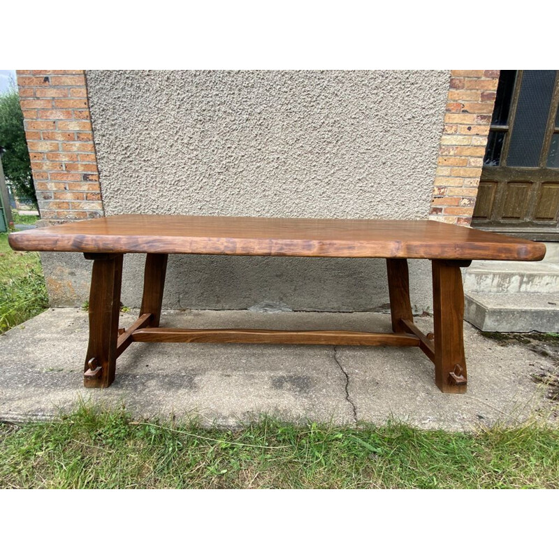 Table rustique vintage en bois, 1950