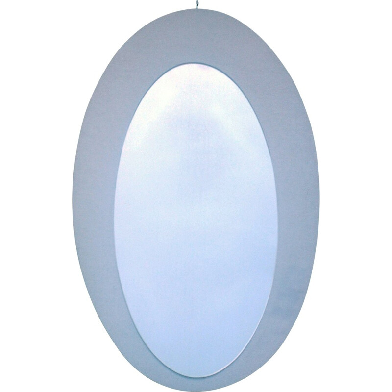 Oval mirror in aluminum - 1970s