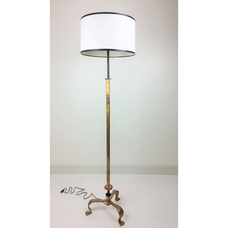 Art deco floor lamp in gilded metal