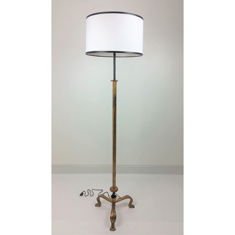 Art deco floor lamp in gilded metal