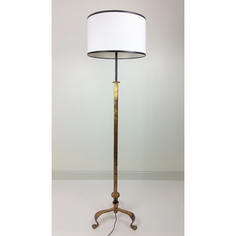 Art deco floor lamp in gilded metal