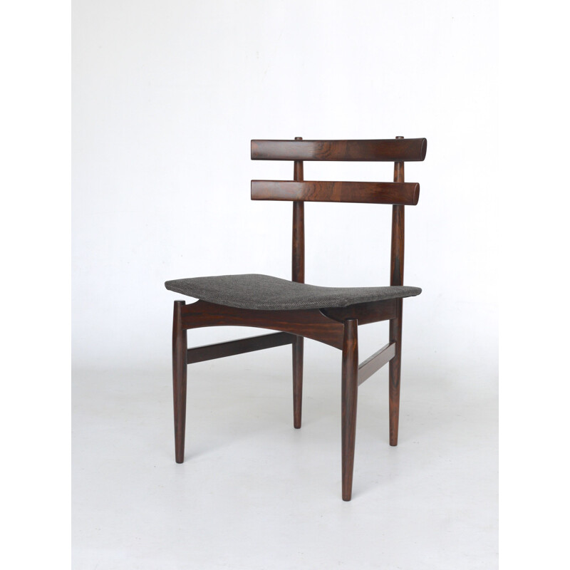 Set of vintage Danish rosewood tables and 6 chairs by Poul Hundevad, 1960s
