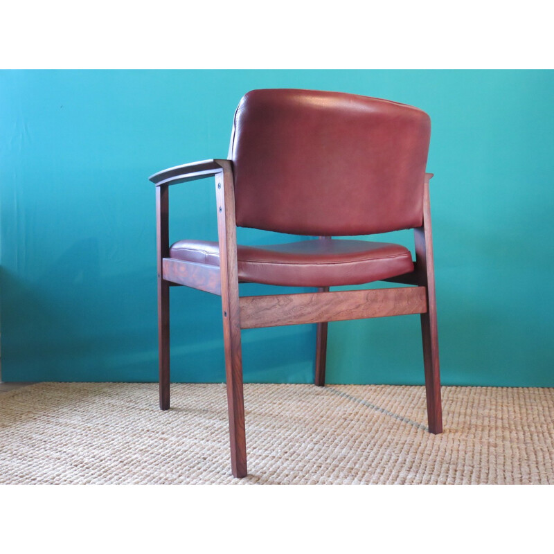 Pair of Rosewood and leather dining chairs - 1960s 