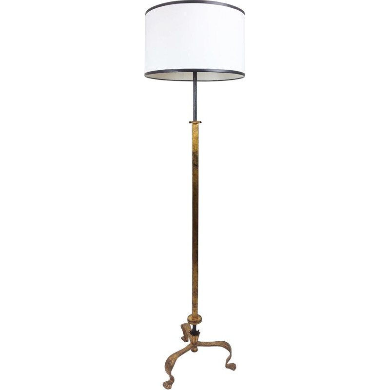 Art deco floor lamp in gilded metal