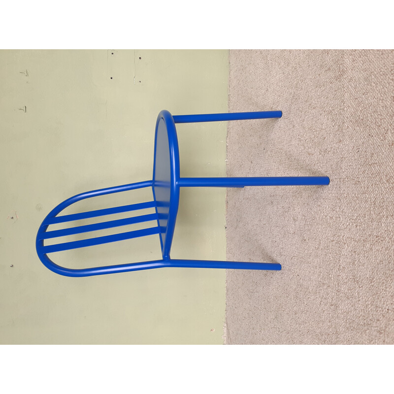 Chaise vintage bleu roi par Robert Mallet Stevens, 1980