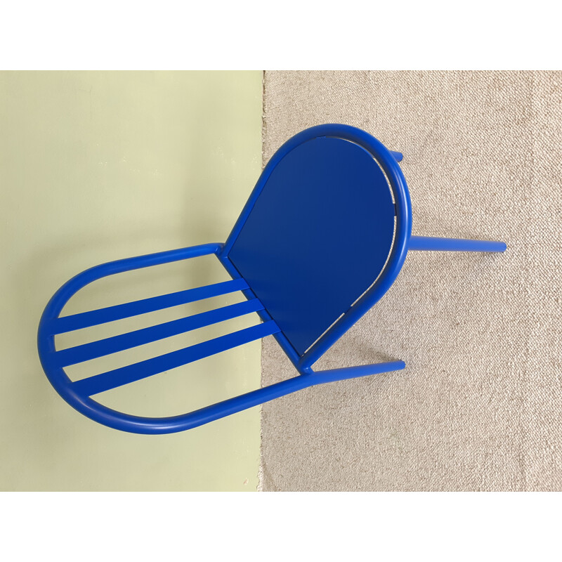 Vintage royal blue chair by Robert Mallet Stevens, 1980s