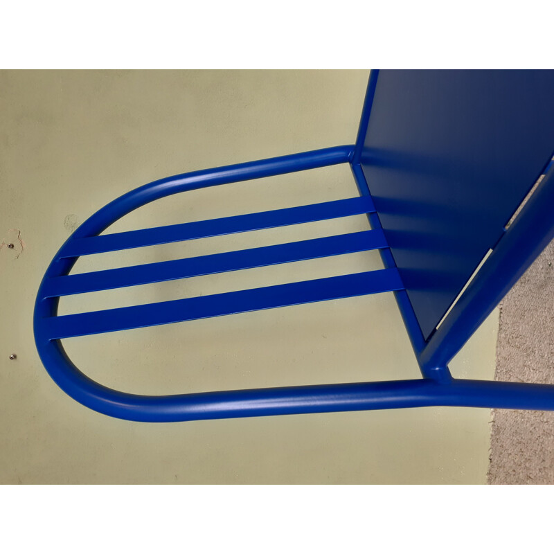 Vintage royal blue chair by Robert Mallet Stevens, 1980s