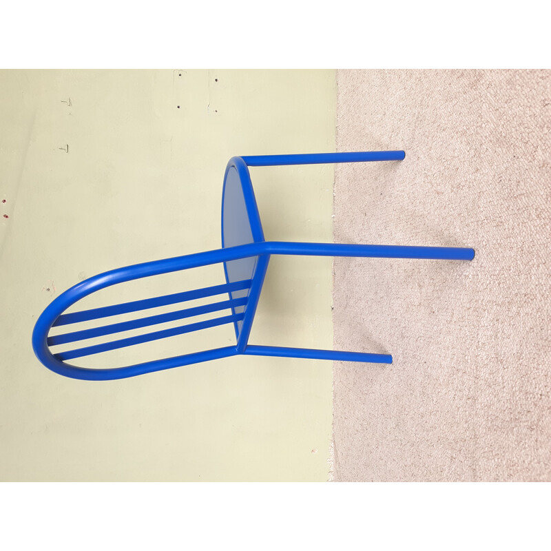 Chaise vintage bleu roi par Robert Mallet Stevens, 1980