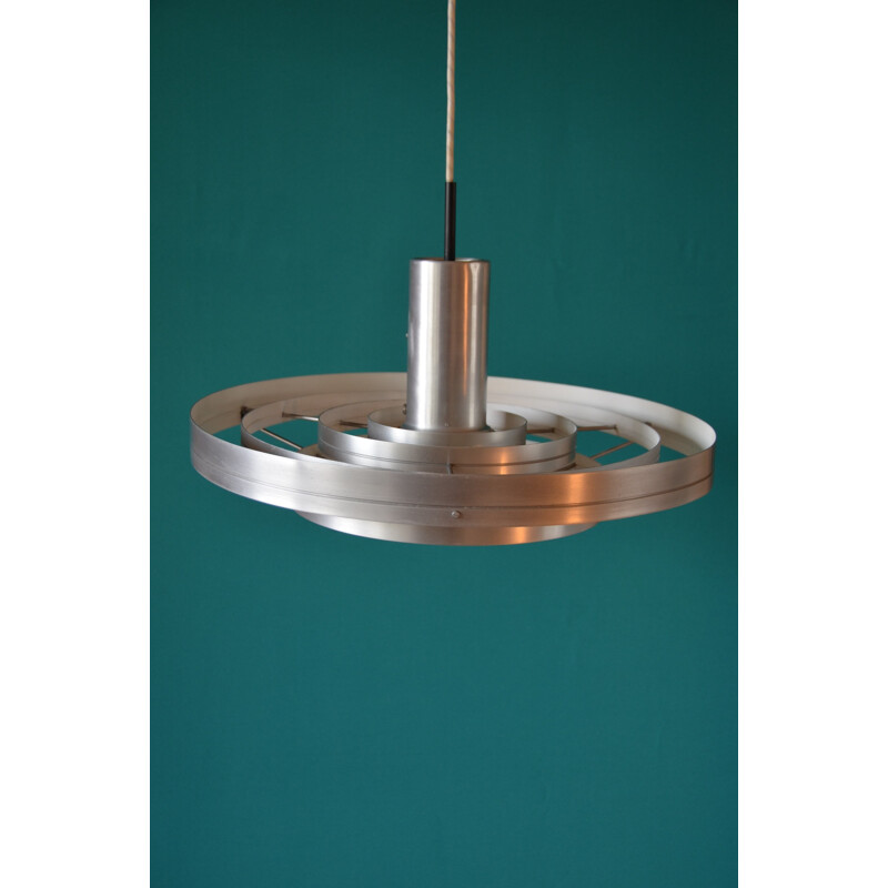 Aluminum Danish hanging lamp, Sophus FRANDSEN -1960s