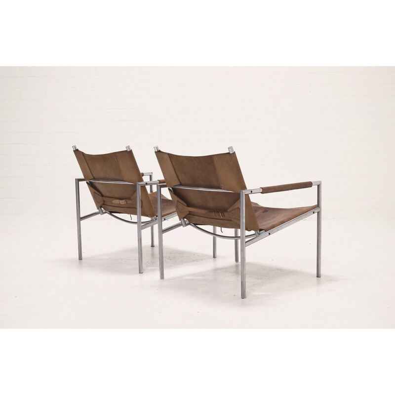 Paire de fauteuils lounge 't Spectrum en cuir, Martin VISSER - 1960