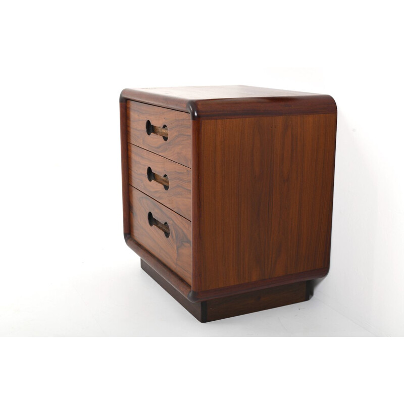 Vintage walnut chest of drawers and mirror by Poul Cadovius for CADO, Denmark 1970s