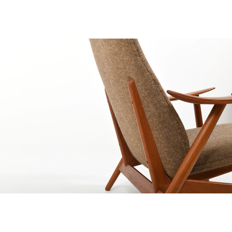 Vintage teakhouten fauteuil van Illum Wikkelsø voor Søren Willadsen Møbelfabrik, 1950