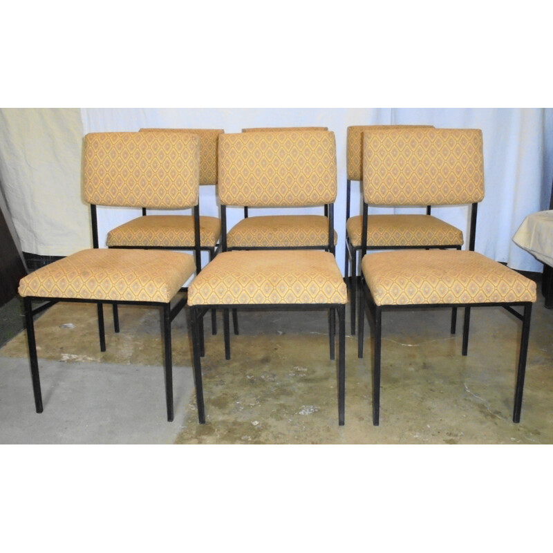 Set of 6 vintage chairs by Jacqueline Lecoq and Antoine Philippon for Airborne, 1960s