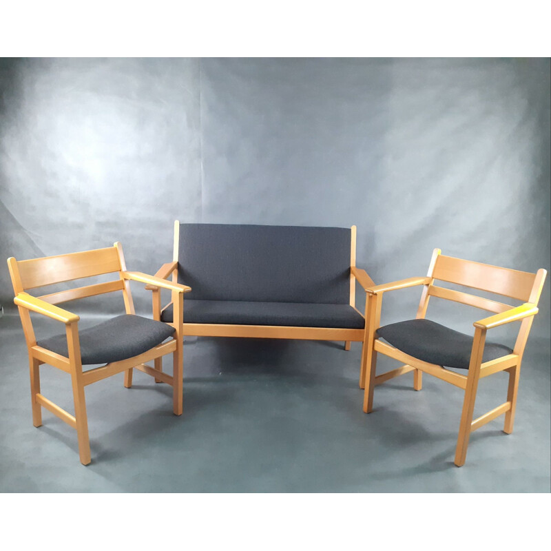 Vintage living room set by Wegner for Getama, Denmark 1960s