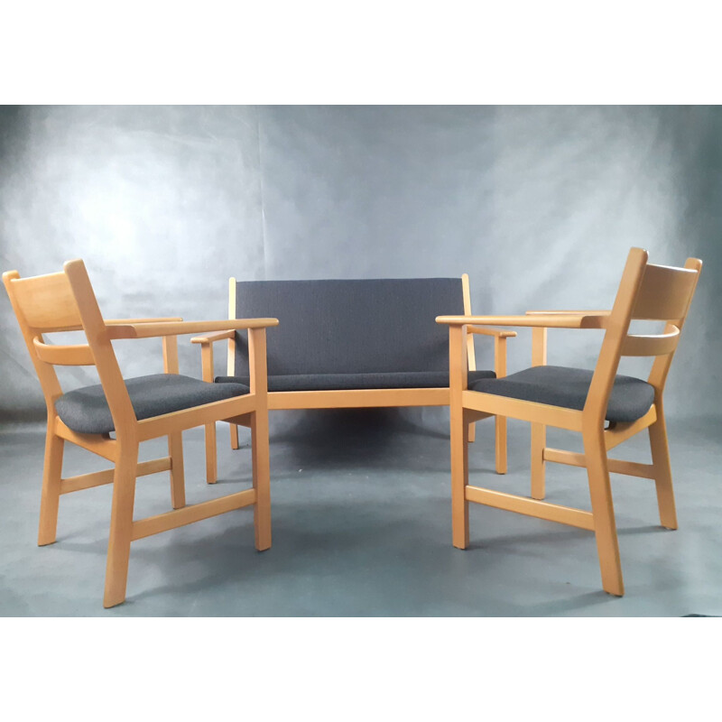 Vintage living room set by Wegner for Getama, Denmark 1960s