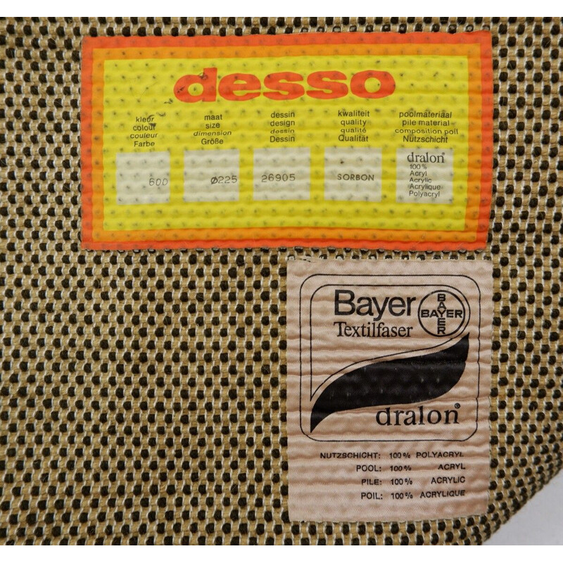 Tapis rond vintage de Desso, Pays-Bas 1960