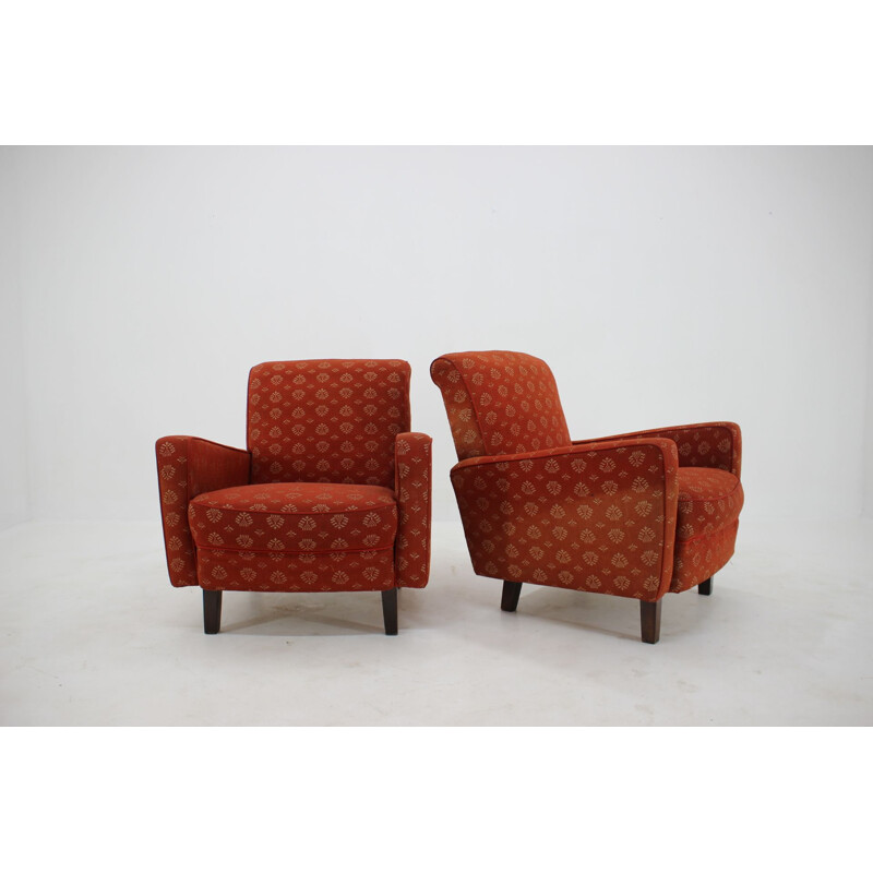 Pair of vintage armchairs by Jindrich Halabala, Czechoslovakia s