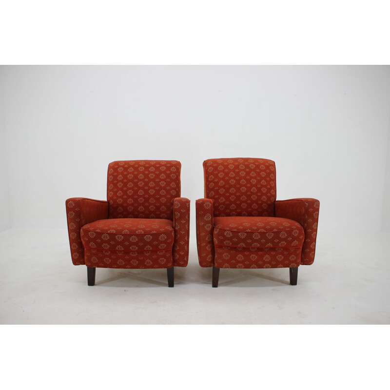 Pair of vintage armchairs by Jindrich Halabala, Czechoslovakia s