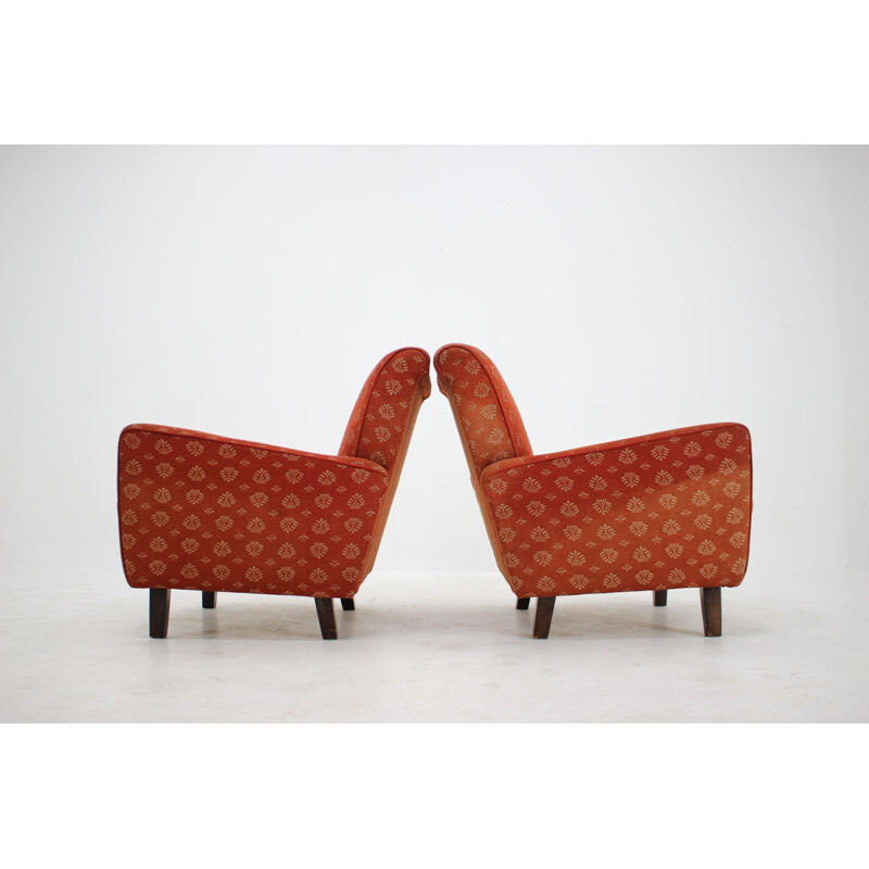 Pair of vintage armchairs by Jindrich Halabala, Czechoslovakia s