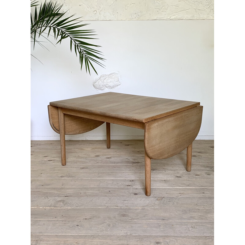 Table basse scandinave vintage en chêne massif par Hans Wegner pour Getama, 1981