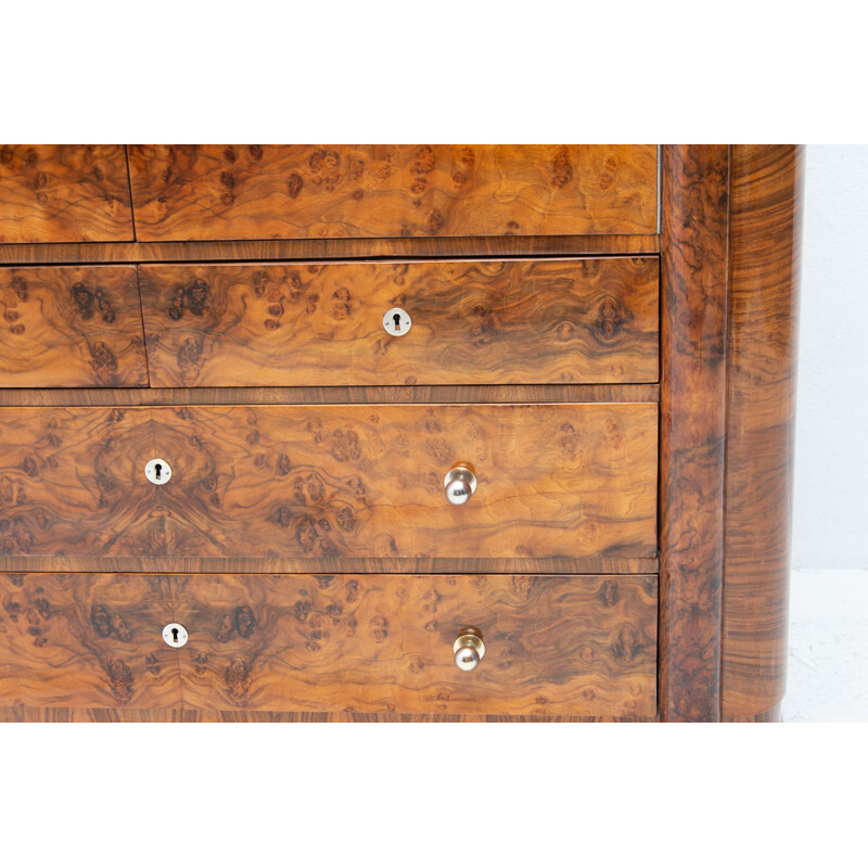 Vintage art deco sideboard in wood and walnut veneer, 1930