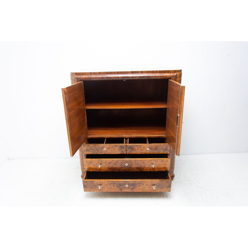 Vintage art deco sideboard in wood and walnut veneer, 1930