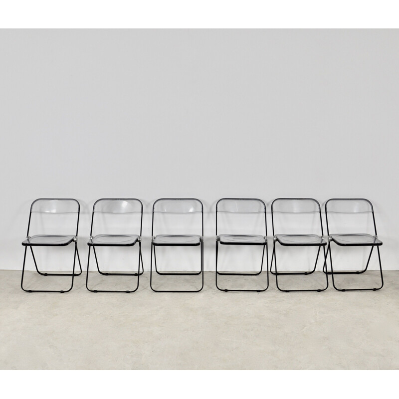 Ensemble de 6 chaises pliantes vintage Plia de Giancarlo Piretti pour Castelli, 1970