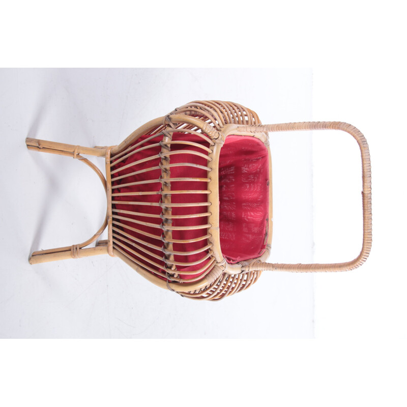 Vintage plant basket or woolsewing basket, France 1960s