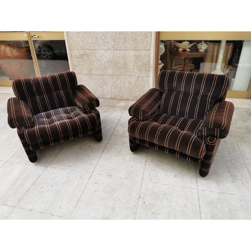 Pair of vintage Coronado armchairs by Tobia Scarpa for B&B Italia, 1970s