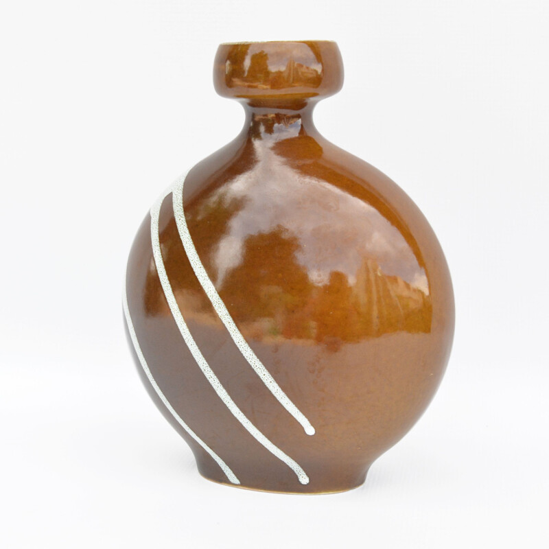 Vintage ceramic vase by Keramika Kravsko, Czechoslovakia 1960s