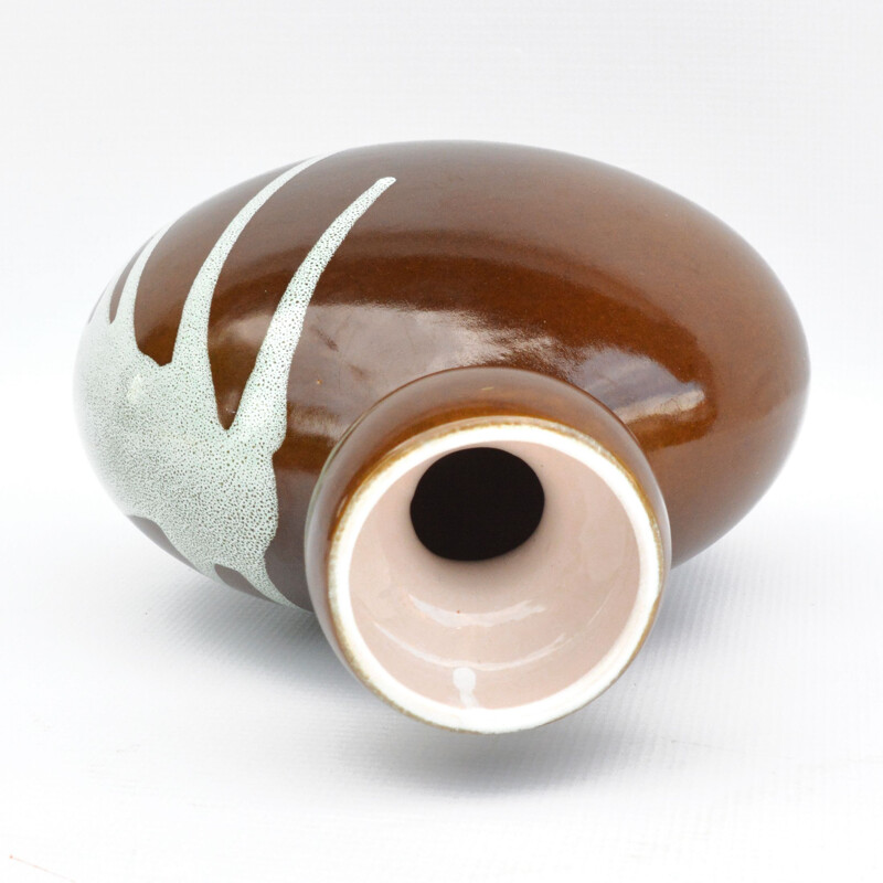 Vintage ceramic vase by Keramika Kravsko, Czechoslovakia 1960s