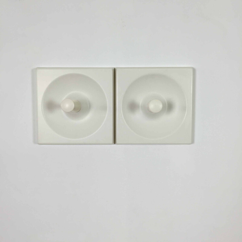 Pair of Schönbuch wardrobe elements in white plastic - 1970s