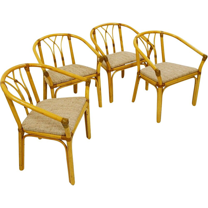 Ensemble de 4 fauteuils - bambou