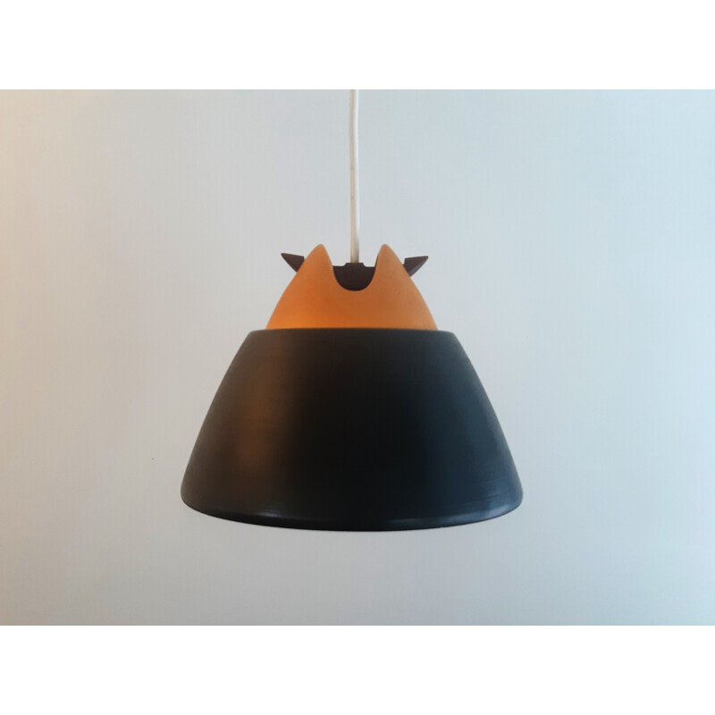 Vintage zwart en geel keramische hanglamp van Cari Zalloni voor Steuler-Keramik, Duitsland 1960