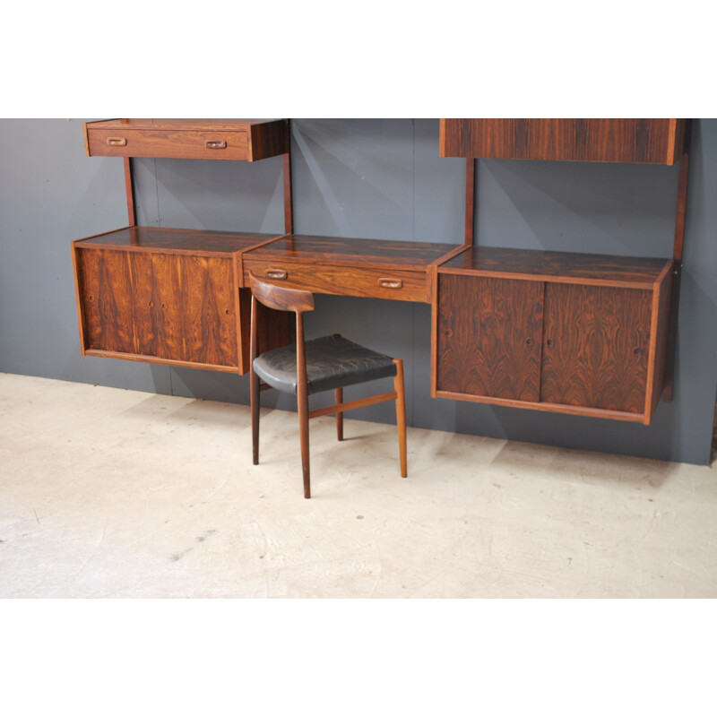 Mid century PS rosewood modular wall system by Peter Sorensen, Denmark 1960s