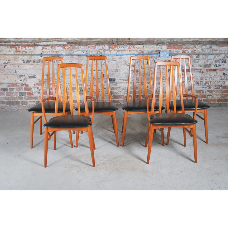 Set of 6 mid century teak dining chairs by Niels Koefoed for Koefoeds Hornslet, 1960s