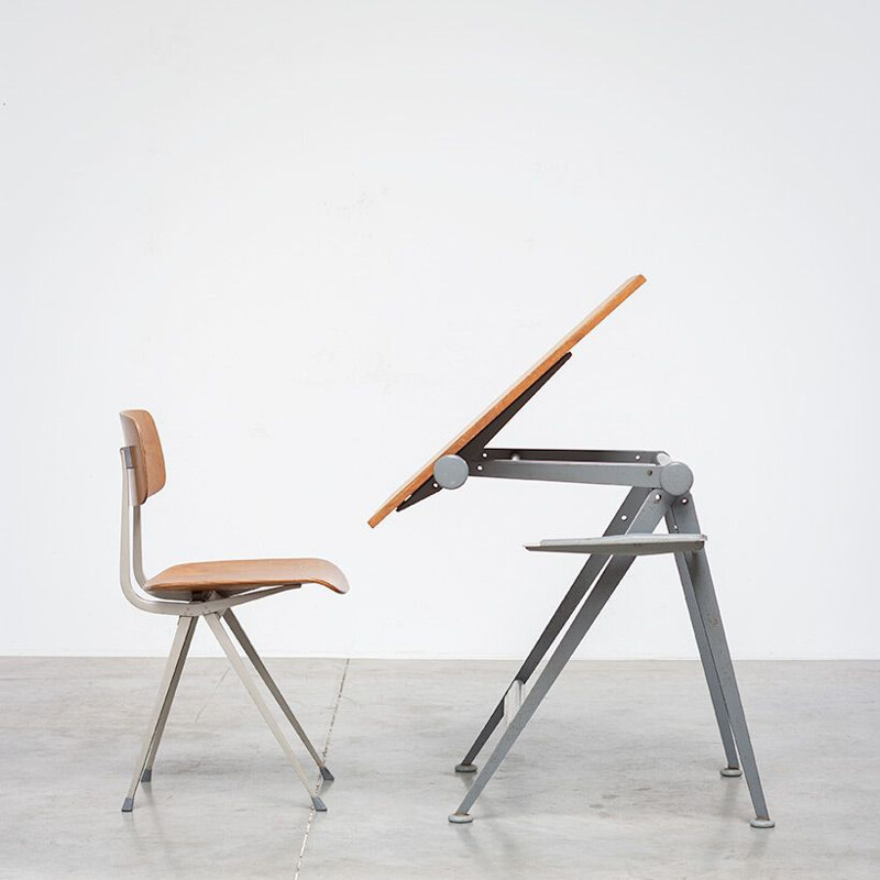 Vintage Schreibtisch und Stuhl Set Modell "Reply" von Wim Rietveld und Friso Kramer Result, 1960