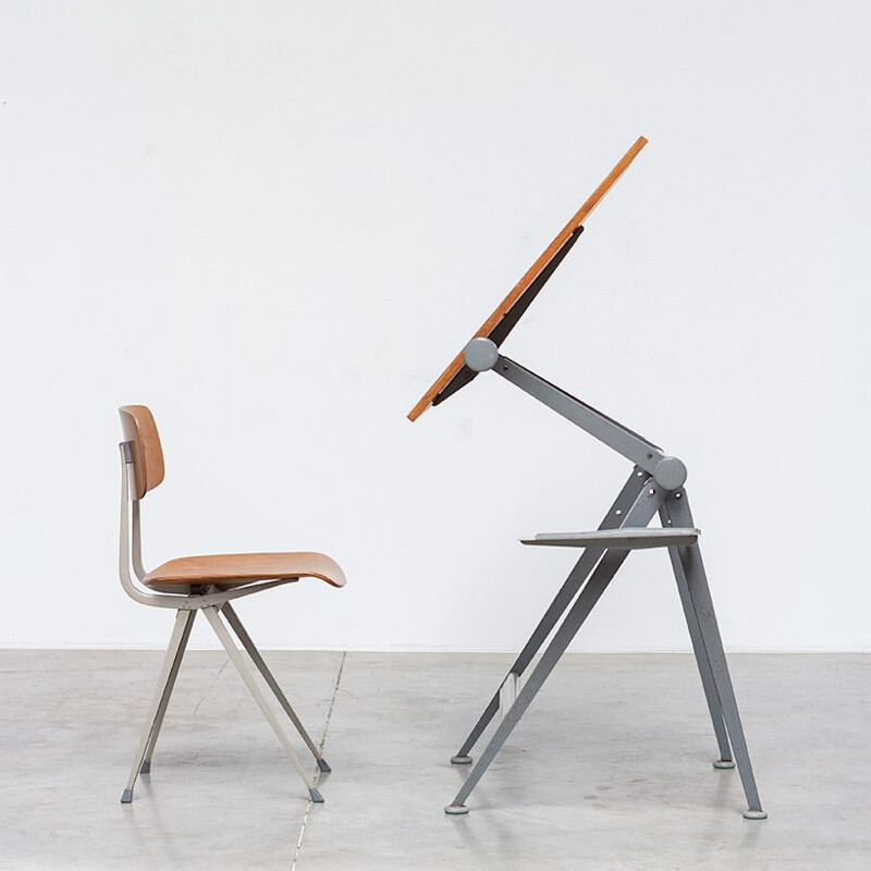 Ensemble de bureau et chaise vintage modèle "Reply" par Wim Rietveld et Friso Kramer Result, 1960