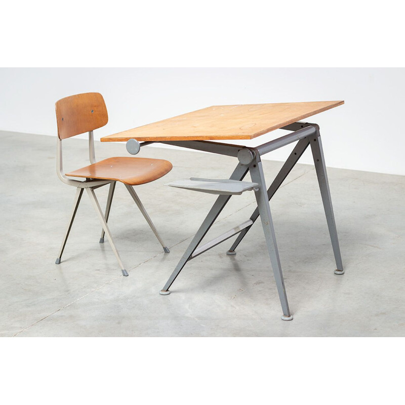 Vintage Schreibtisch und Stuhl Set Modell "Reply" von Wim Rietveld und Friso Kramer Result, 1960