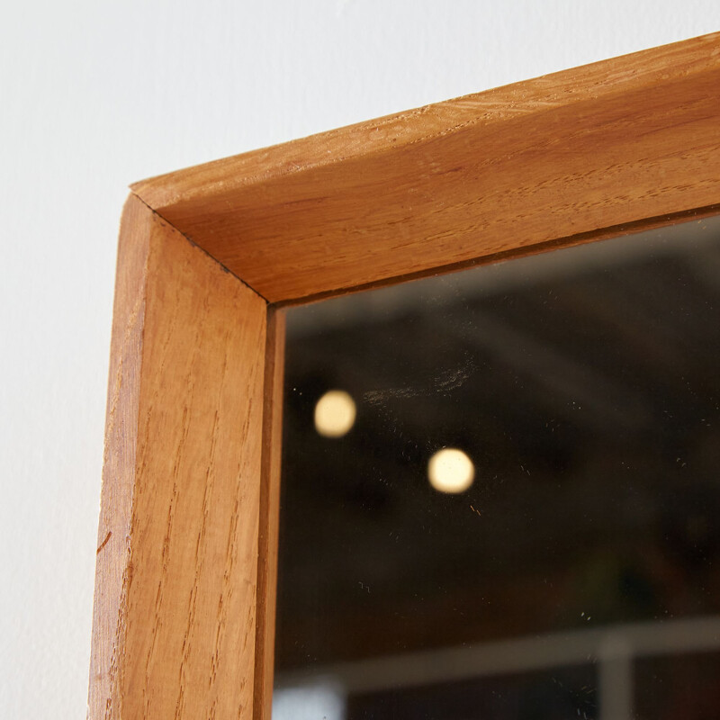 Mid century oak framed mirror