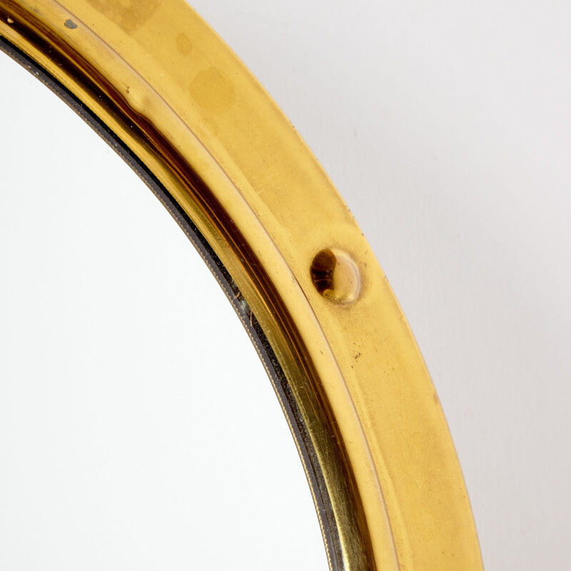 Vintage brass framed mirror