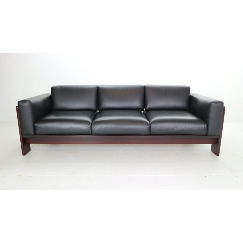 Vintage-Sofa aus schwarzem Leder von Knool für Tobia Scarpa, 1960