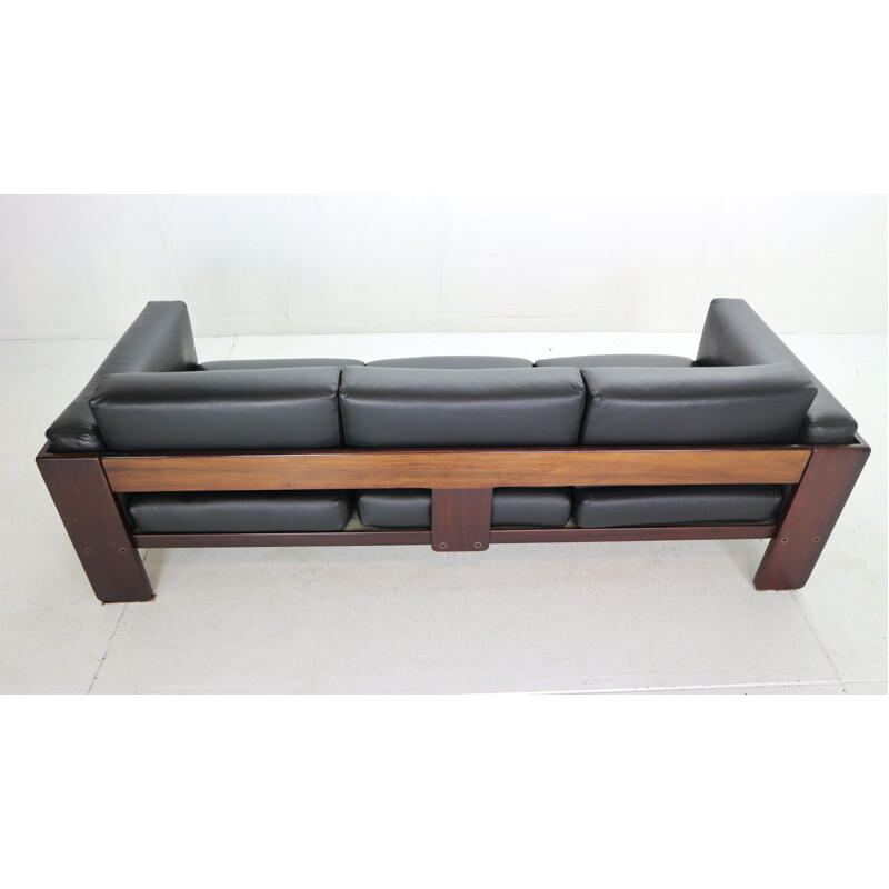 Vintage-Sofa aus schwarzem Leder von Knool für Tobia Scarpa, 1960